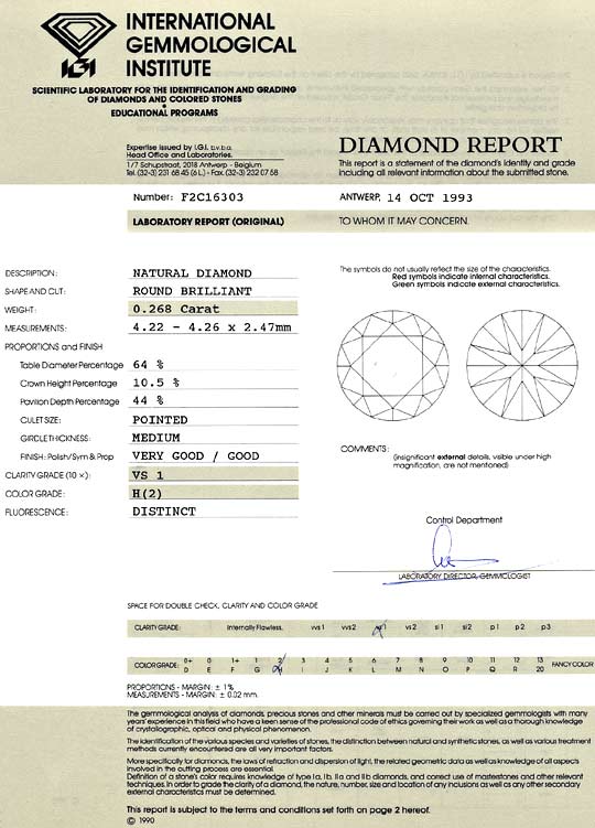 Foto 9 - 0,268 ct Brillant Wesselton Weiss H VS1 IGI Zertifikat, D6508