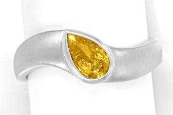 Foto 1 - Weißgoldring Diamant Tropfen 0,5ct Fancy Orangy Yellow, Q1602