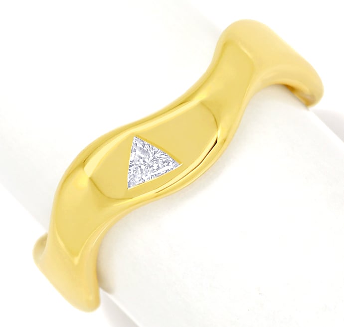 Foto 2 - Stylisher Diamantring Triangel Diamant massiv Gelbgold, S2449