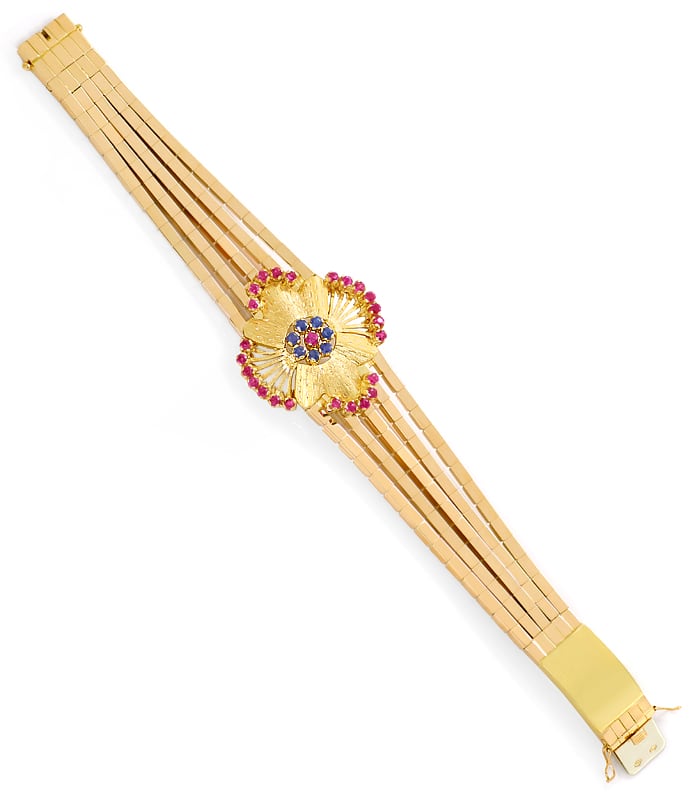 Foto 5 - Exquisites Gold-Armband mit Spitzen Rubinen und Safiren, S3093