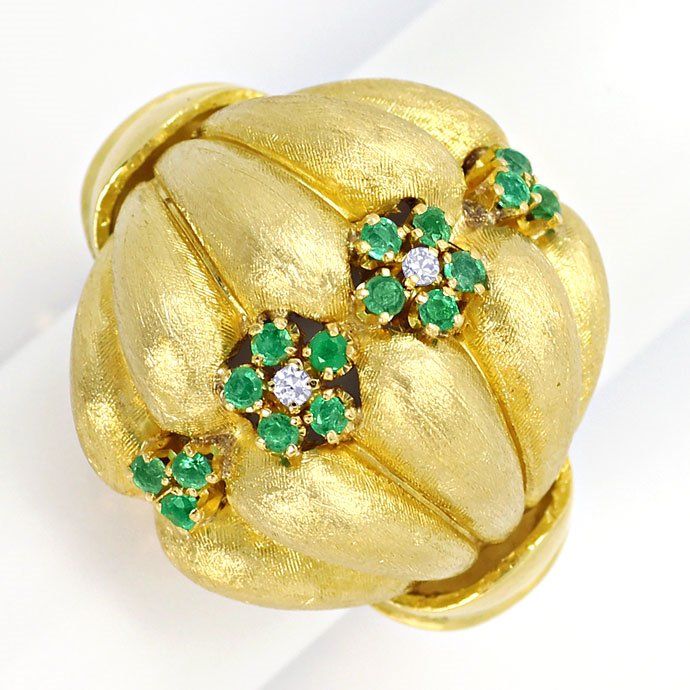 Foto 2 - Dekorativer Smaragd und Diamant Damen Ring 18K Gelbgold, S3525