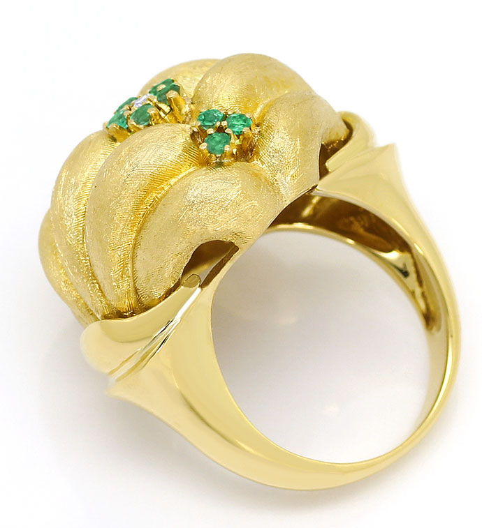 Foto 3 - Dekorativer Smaragd und Diamant Damen Ring 18K Gelbgold, S3525