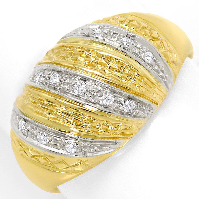 Foto 2 - Bandring mit 11 Diamanten in 18K/750 Gelbgold-Weißgold, S3689