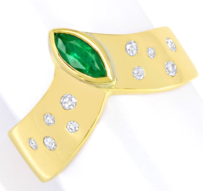 Foto 2 - Designdiamantring leuchtender Spitzen Smaragd, S5157
