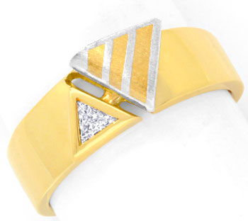 Foto 1 - Topmoderner Triangel Diamant-Ring Gelb Weißgold, S6781